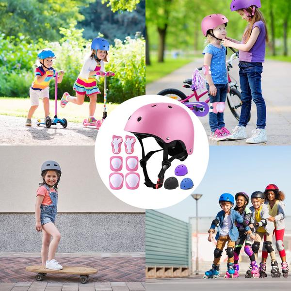 Imagem de Conjunto de equipamentos de proteção: capacete de bicicleta infantil FOOKCIAN para 3-8 anos