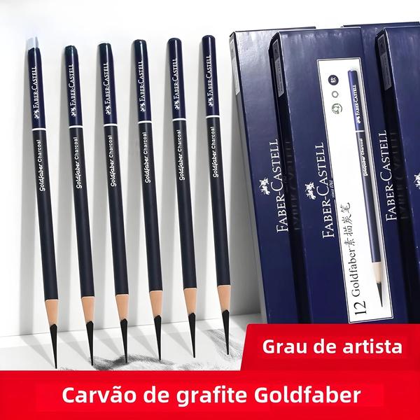 Imagem de Conjunto De Esboços Para Artistas 5 6 PCS Faber Castell Goldfaber Lápis De Grafite Carvão EX Soft