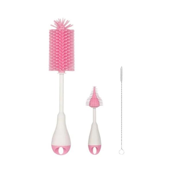 Conjunto De Escova De Garrafa De Bebê De Silicone Rotação De 360 Graus 3 Em 1 Chupeta Copo De Palha - SAIDAH Imagem de Conjunto De Escova De Garrafa De Bebê De Silicone Rotação De 360 Graus 3 Em 1 Chupeta Copo De Palha