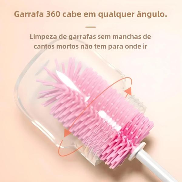 Conjunto De Escova De Garrafa De Bebê De Silicone Rotação De 360 Graus 3 Em 1 Chupeta Copo De Palha - SAIDAH Imagem de Conjunto De Escova De Garrafa De Bebê De Silicone Rotação De 360 Graus 3 Em 1 Chupeta Copo De Palha