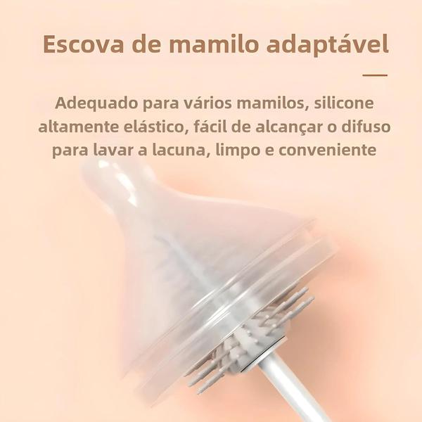 Conjunto De Escova De Garrafa De Bebê De Silicone Rotação De 360 Graus 3 Em 1 Chupeta Copo De Palha - SAIDAH Imagem de Conjunto De Escova De Garrafa De Bebê De Silicone Rotação De 360 Graus 3 Em 1 Chupeta Copo De Palha