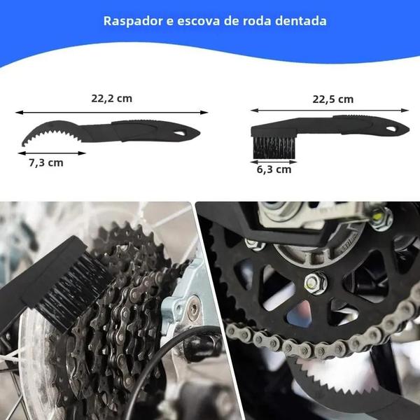 Imagem de Conjunto de Escovas para Limpeza de Corrente e Engrenagem de Bicicleta