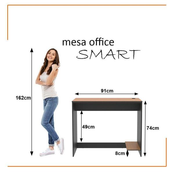 Imagem de Conjunto de Escritório 4 Peças Smart Office 2 Mesas e 2 Aparador Buffet