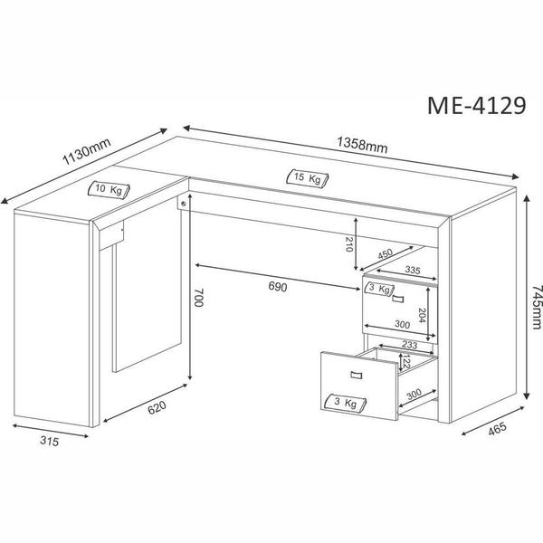 Imagem de Conjunto de Escritório com Escrivaninha 02 pç CJ18-074 Tecnomóbili