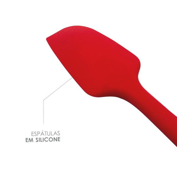 Imagem de Conjunto de Espátulas + Pegador Em Silicone Vermelho 05 Pçs