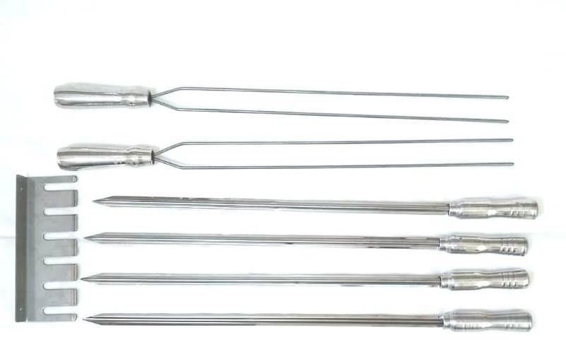 Conjunto de Espeto para churrasco em inox com porta espeto - Plenitude Industria Imagem de Conjunto de Espeto para churrasco em inox com porta espeto