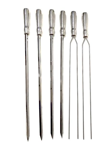 Conjunto de Espeto para churrasco em inox com porta espeto - Plenitude Industria Imagem de Conjunto de Espeto para churrasco em inox com porta espeto