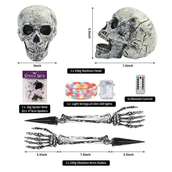 Imagem de Conjunto de esqueletos iluminados de Halloween Madifana, con