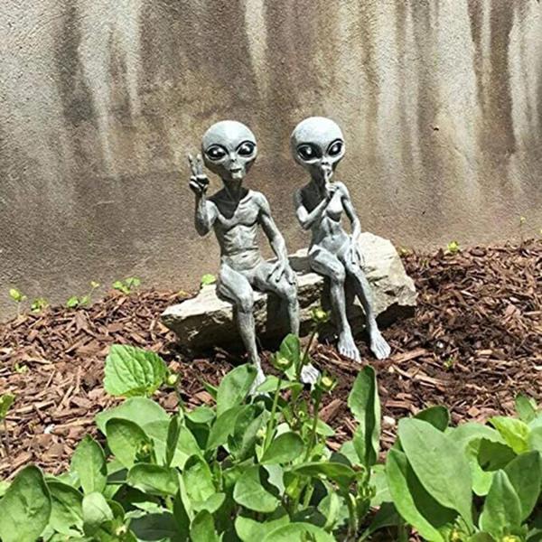 Imagem de Conjunto de Estátuas de Jardim Alien - Marcianos para Área Externa