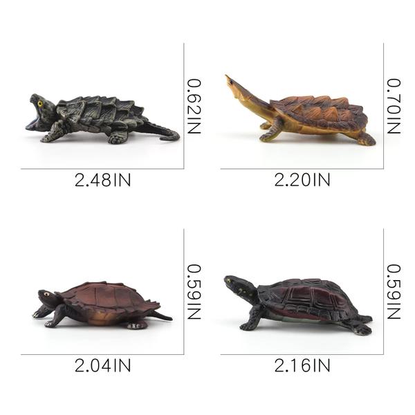 Imagem de Conjunto de estatuetas BRETOYIN Snapping Turtle, 4 peças para festa infantil