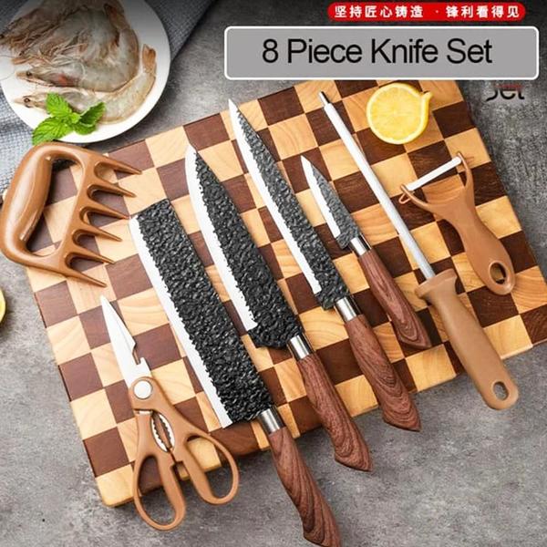 Imagem de Conjunto de Facas 8 Pecas Churrasco Cozinha Profissional