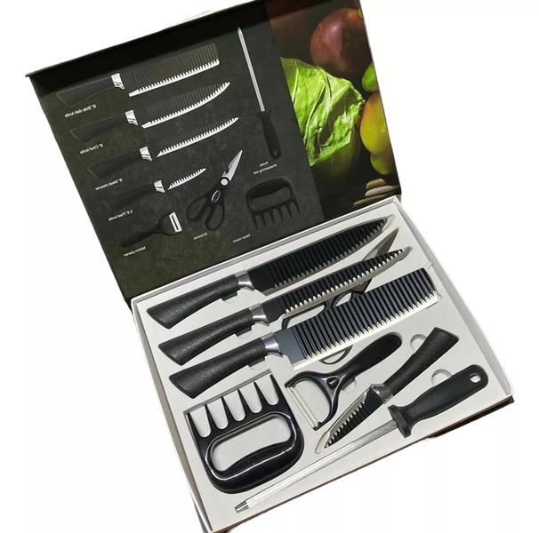 Conjunto de facas chef profissional 8 peças churras - XDX Imagem de Conjunto de facas chef profissional 8 peças churras