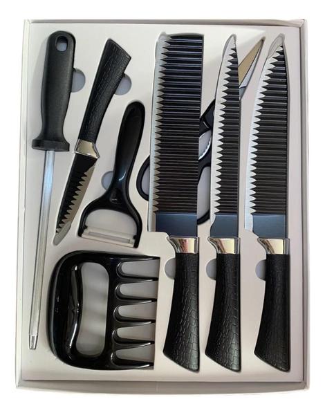 Conjunto de facas chef profissional 8 peças churras - XDX Imagem de Conjunto de facas chef profissional 8 peças churras