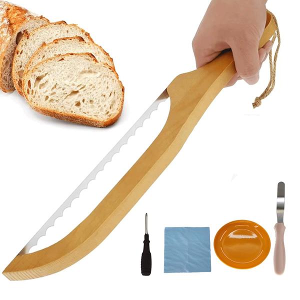 Imagem de Conjunto de facas de pão Bright Zap Wooden Bread Bow Knife 5 unidades