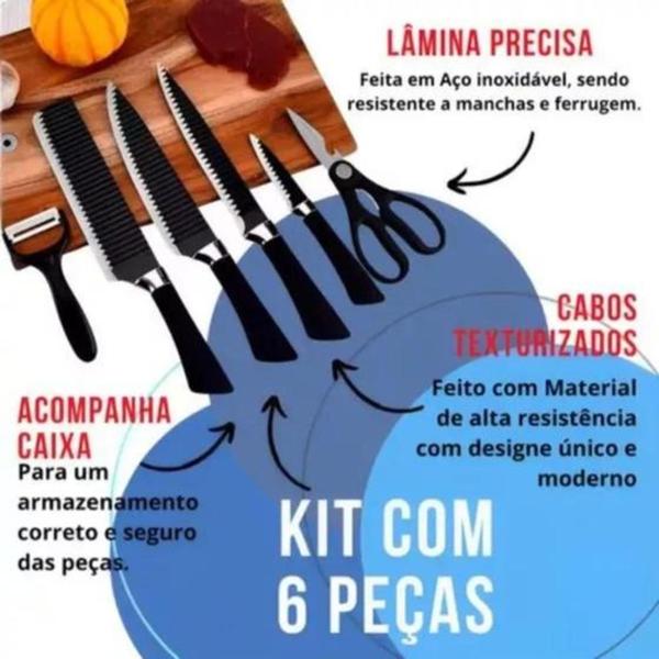 Imagem de Conjunto De Facas Kit 6 Peças Antiaderentes Master Chef