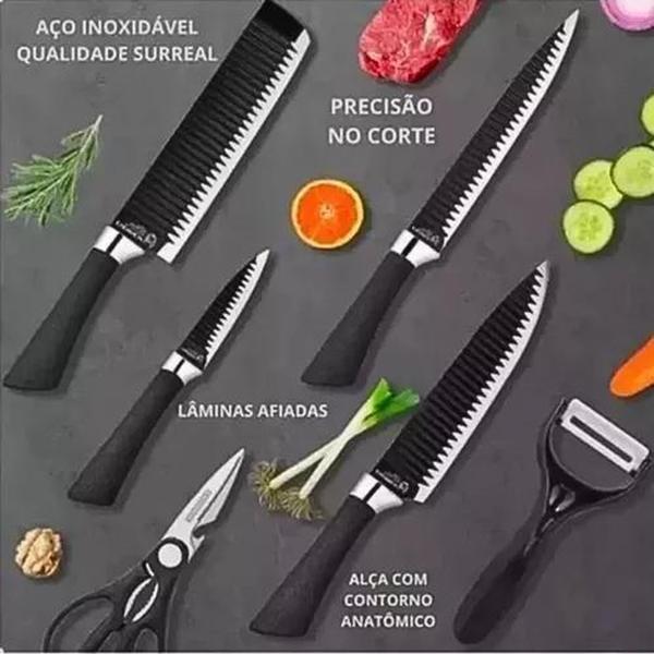 Imagem de Conjunto De Facas Kit 6 Peças Antiaderentes Master Chef