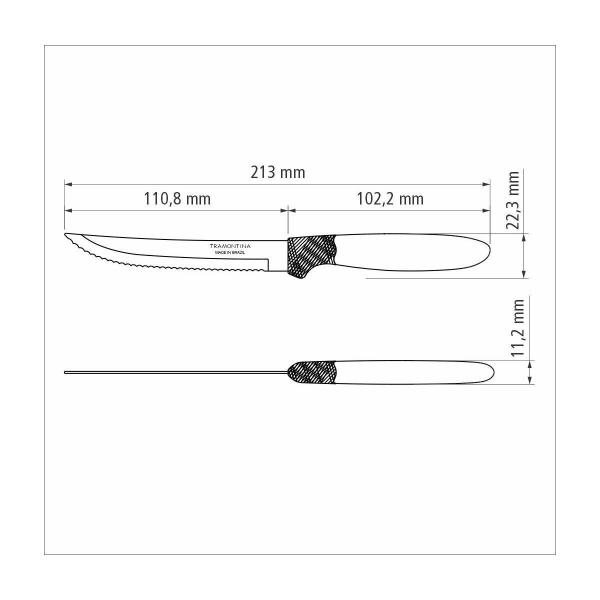 Imagem de Conjunto de Facas para Churrasco Tramontina Ipanema com Laminas em Aço Inox e Cabos de Polipropileno Azul 3 Peças