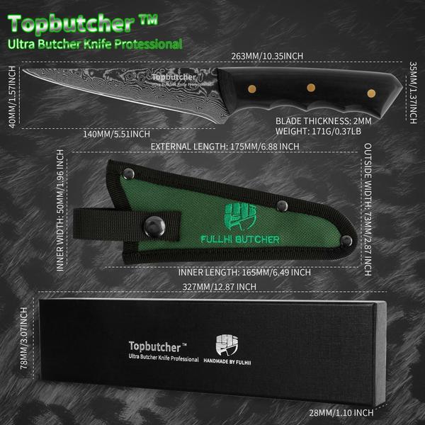 Imagem de Conjunto de facas Topbutcher Chef Butcher Black Panther Damascus