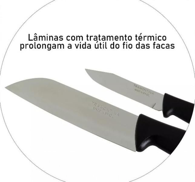 Imagem de Conjunto De Facas Tramontina 9 Peças Plenus Preto Original