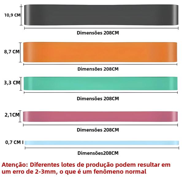 Imagem de Conjunto de Faixas de Resistência para Treino em Casa - Ideal para Puxadores e Alongamento