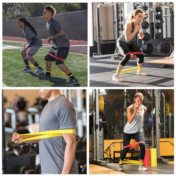 Conjunto de Faixas Elásticas de Resistência TPE para Treinamento, Ioga e Fitness Imagem de Conjunto de Faixas Elásticas de Resistência TPE para Treinamento, Ioga e Fitness