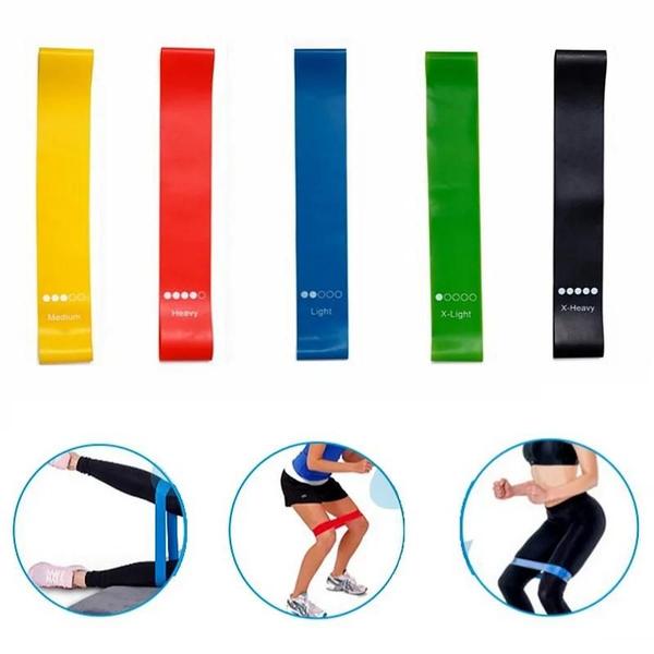 Conjunto de Faixas Elásticas de Resistência TPE para Treinamento, Ioga e Fitness Imagem de Conjunto de Faixas Elásticas de Resistência TPE para Treinamento, Ioga e Fitness