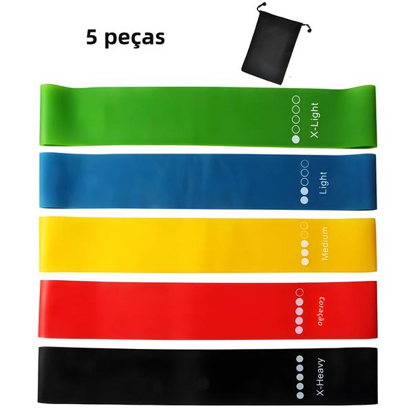 Conjunto de Faixas Elásticas de Resistência TPE para Treinamento, Ioga e Fitness Imagem de Conjunto de Faixas Elásticas de Resistência TPE para Treinamento, Ioga e Fitness