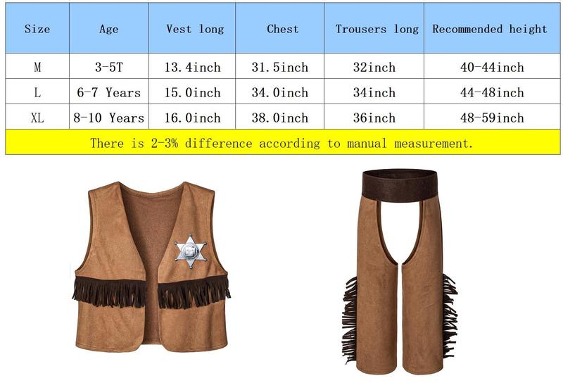 Imagem de Conjunto de fantasias Cowboy para meninos TOGROP 3-5T Birthday Party Halloween