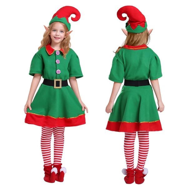 Imagem de Conjunto de fantasias de elfo de Natal XUEKAIKAI para meninas com acessórios