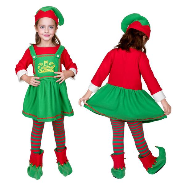 Imagem de Conjunto de fantasias de elfo de Natal XUEKAIKAI para meninas com chapéu, Stocki