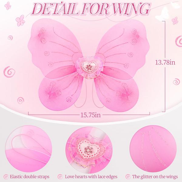 Imagem de Conjunto de fantasias Lainlight Butterfly Fairy para meninas de 3 a 8 anos