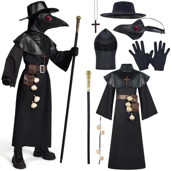 Conjunto de fantasias Plague Doctor, criações assustadoras para crianças - Spooktacular Creations Imagem de Conjunto de fantasias Plague Doctor, criações assustadoras para crianças
