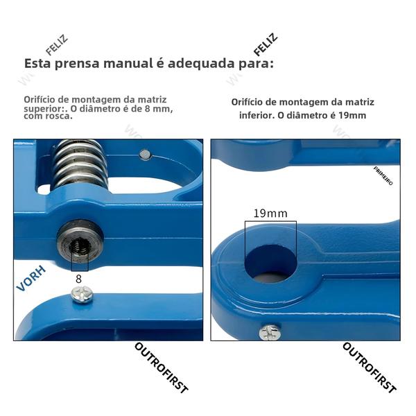 Imagem de Conjunto De Ferramentas De Couro, Prensa Manual, Molde De Metal, Ilhó, Rebites De Tampa Dupla,