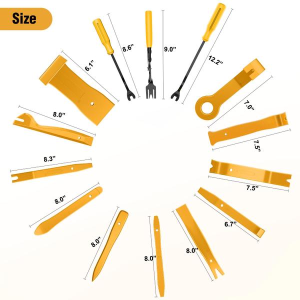 Imagem de Conjunto de ferramentas de remoção de guarnições GOOACC 238 unidades para painel de carro amarelo
