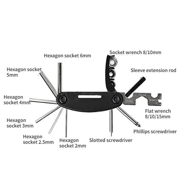 Conjunto de ferramentas de reparo de bicicletas 12 em 1 Vida Buenas com estojo - Lightbek Official Store Imagem de Conjunto de ferramentas de reparo de bicicletas 12 em 1 Vida Buenas com estojo