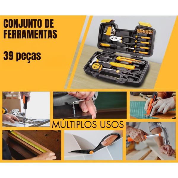 Imagem de Conjunto De Ferramentas Resistêntes Antiderrapantes Reparos Domésticos Aço de Alta Durabilidade