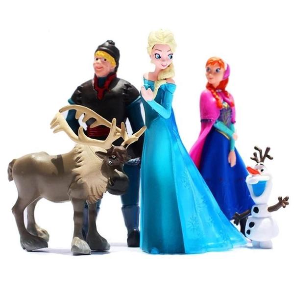 Imagem de Conjunto de Figuras de Ação Frozen - Anna, Elsa, Kristoff, Sven e Olaf em PVC