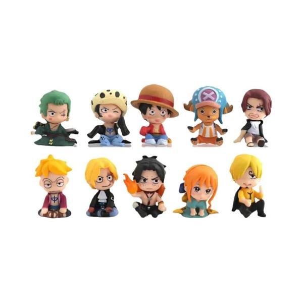 Conjunto De Figuras De Ação Kawaii Anime One Piece 10pcs Luffy