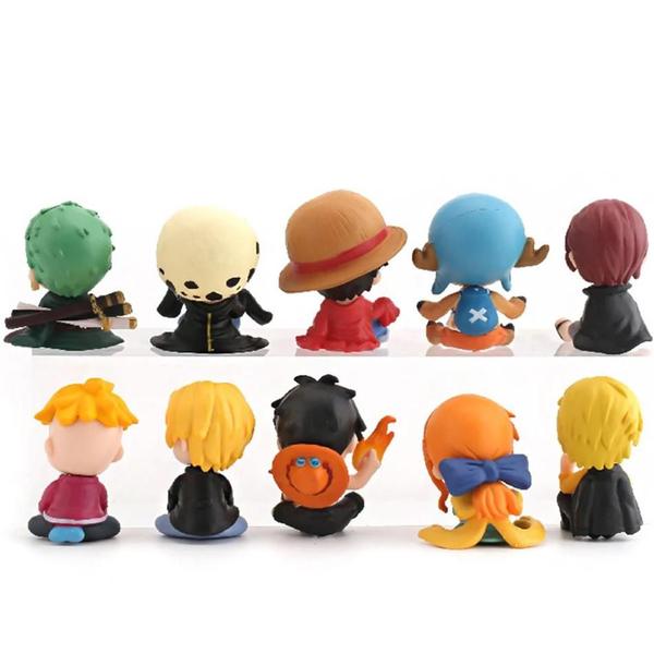Conjunto De Figuras De Ação Kawaii Anime One Piece 10pcs Luffy