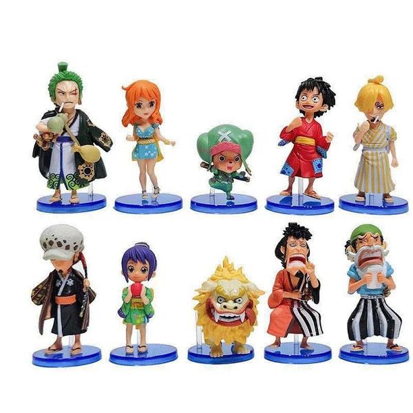 Imagem de Conjunto de Figuras de Ação One Piece - Luffy, Sanji, Nami, Zoro, Chopper, Franky e Robin (PVC)