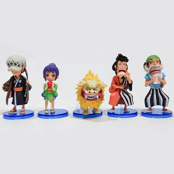 Imagem de Conjunto de Figuras de Ação One Piece - Luffy, Sanji, Nami, Zoro, Chopper, Franky e Robin (PVC)