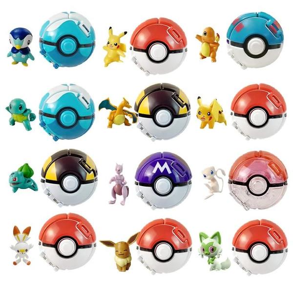 Imagem de Conjunto de Figuras de Ação Pokémon - Pikachu, Charizard, Mewtwo, Bulbasaur, Squirtle e Mew