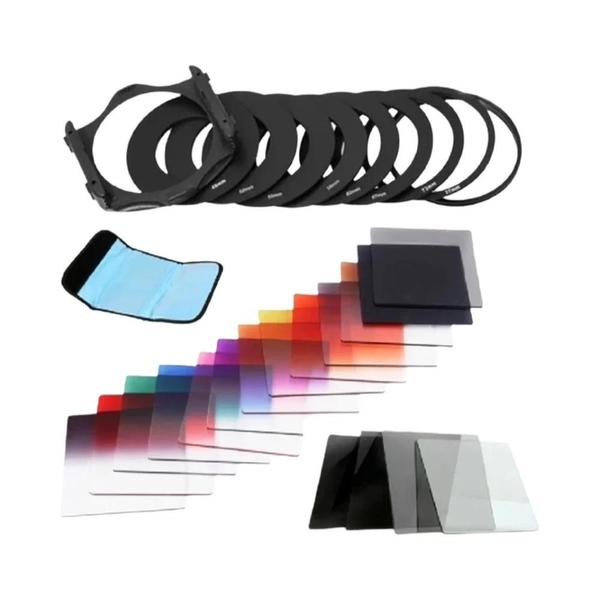 Imagem de Conjunto De Filtro DSLR Gradiente De 24 Cores Kit Completo De Filtro ND Quadrado Para Câmera