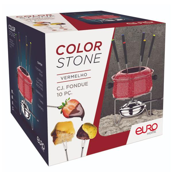 Imagem de Conjunto de Fondue Médio Caçarola 0,95 L 10 Peças Colorstone Vermelho HH7814 Euro