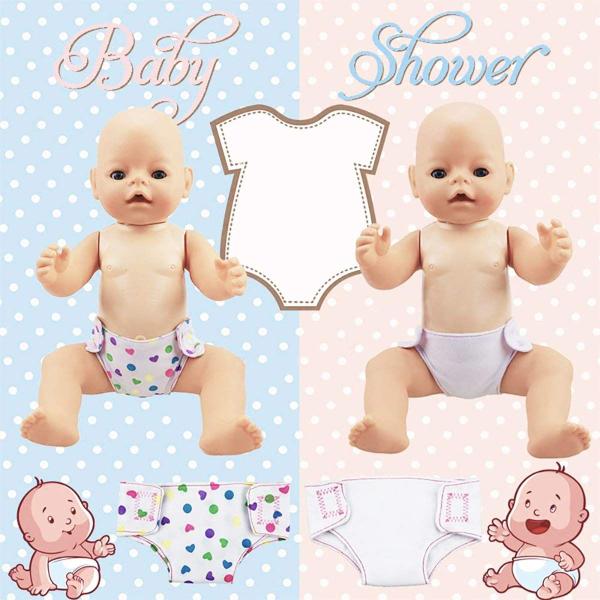 Imagem de Conjunto de fraldas e babadores para bonecas DC-BEAUTIFUL para bonecas de 14-18 polegadas