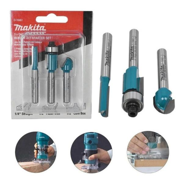 Imagem de Conjunto De Fresas Com 3 Pçs - D-16461 - Makita Fresa Manual