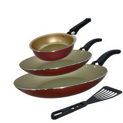 Conjunto De Frigideira 3 Peças Antiaderente Techflon Nacional - Mandacaru & Varejo Imagem de Conjunto De Frigideira 3 Peças Antiaderente Techflon Nacional