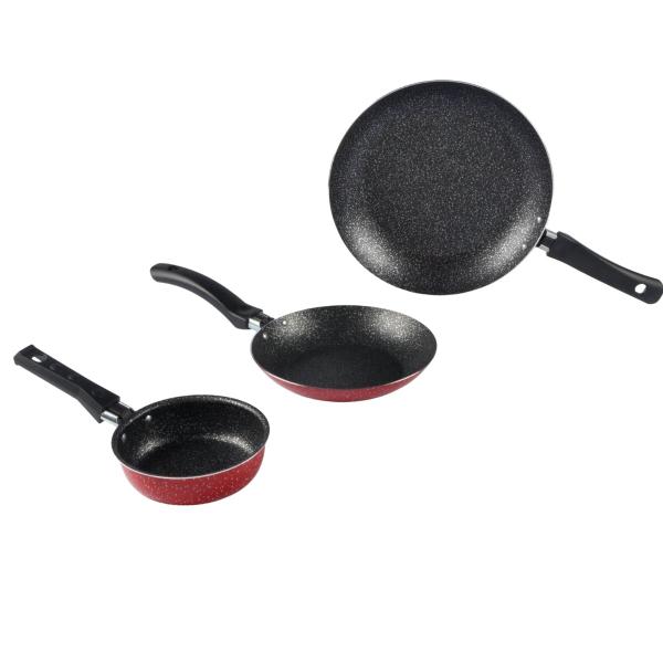 Conjunto De Frigideiras 3 Peças Antiaderente Techflon Nacional - Alumínio Nacional Conjunto De Frigideiras 3 Peças Antiaderente Techflon Nacional - Alumínio Nacional