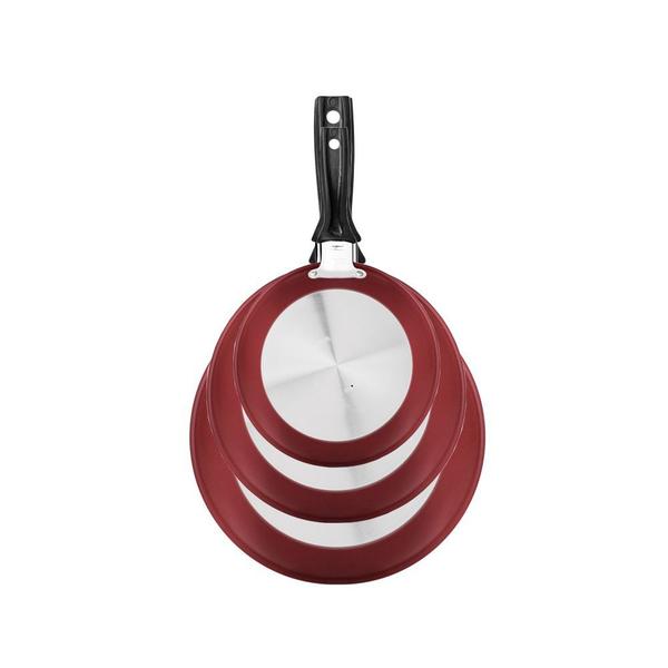Conjunto de Frigideiras 3 Peças Antiaderente Turim Tramontina Vermelho Imagem de Conjunto de Frigideiras 3 Peças Antiaderente Turim Tramontina Vermelho