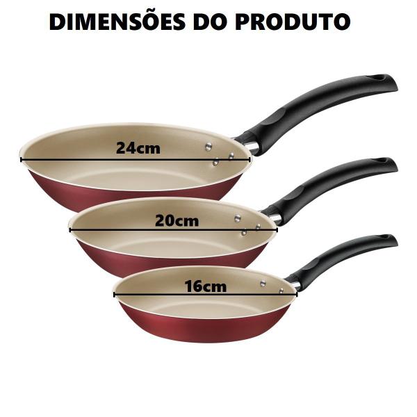 Conjunto de Frigideiras 3 Peças Antiaderente Turim Tramontina Vermelho Imagem de Conjunto de Frigideiras 3 Peças Antiaderente Turim Tramontina Vermelho